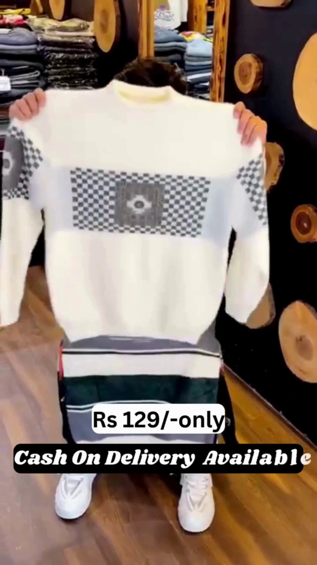 🤍 Arctic Grid Premium Winter Sweater – Minimal Style, Maximum Comfort 🤍