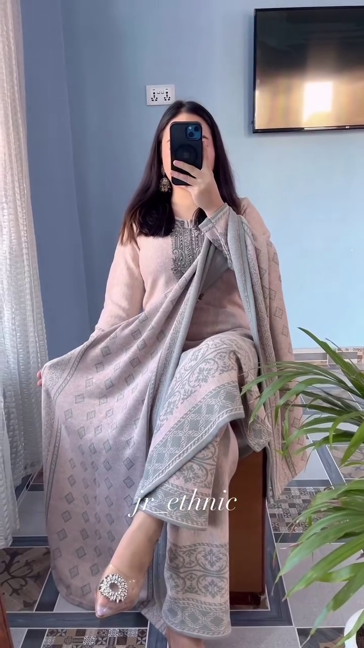 GraceAura Pastel Ethnic Kurta Set with Printed Dupatta