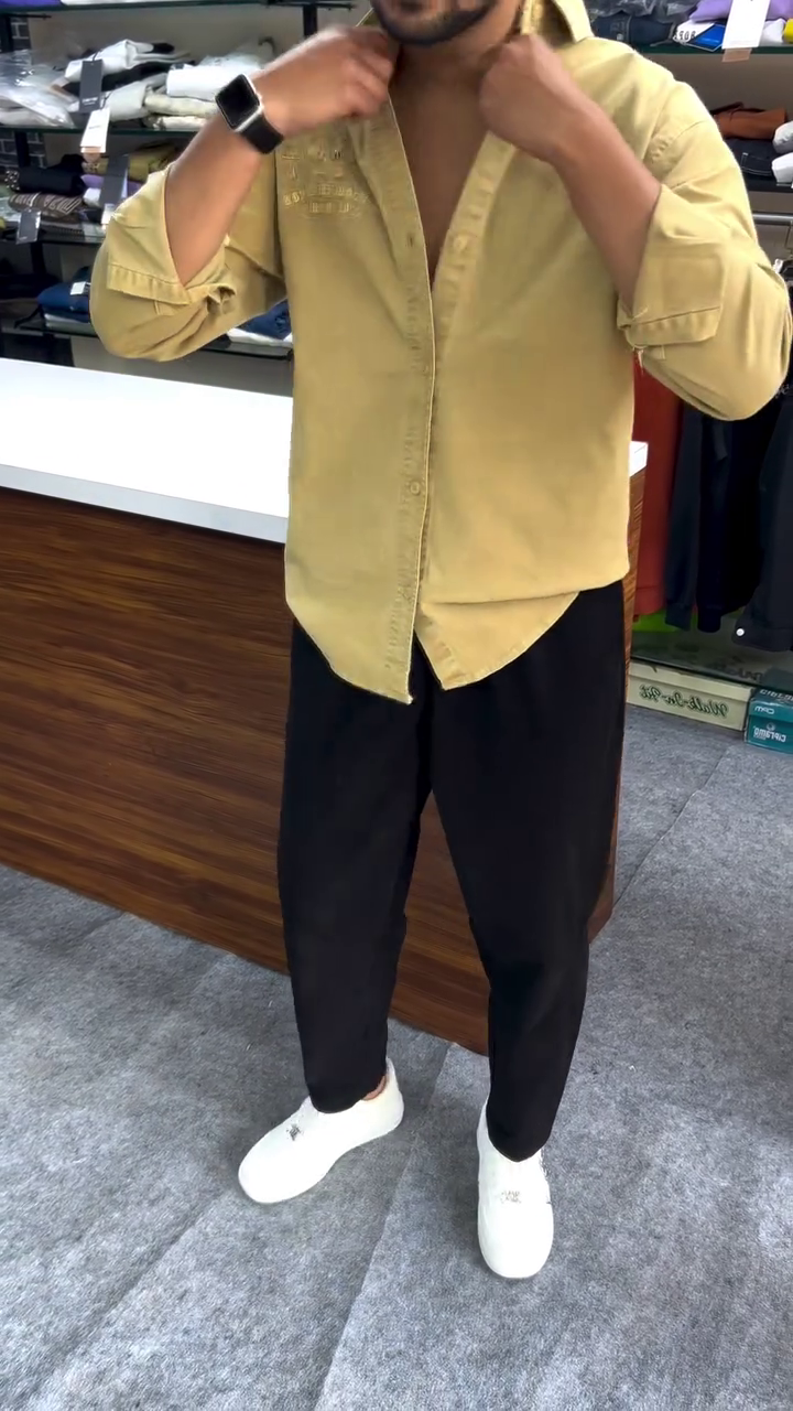 🌿 Urban Heritage Embroidered Casual Shirt for Men