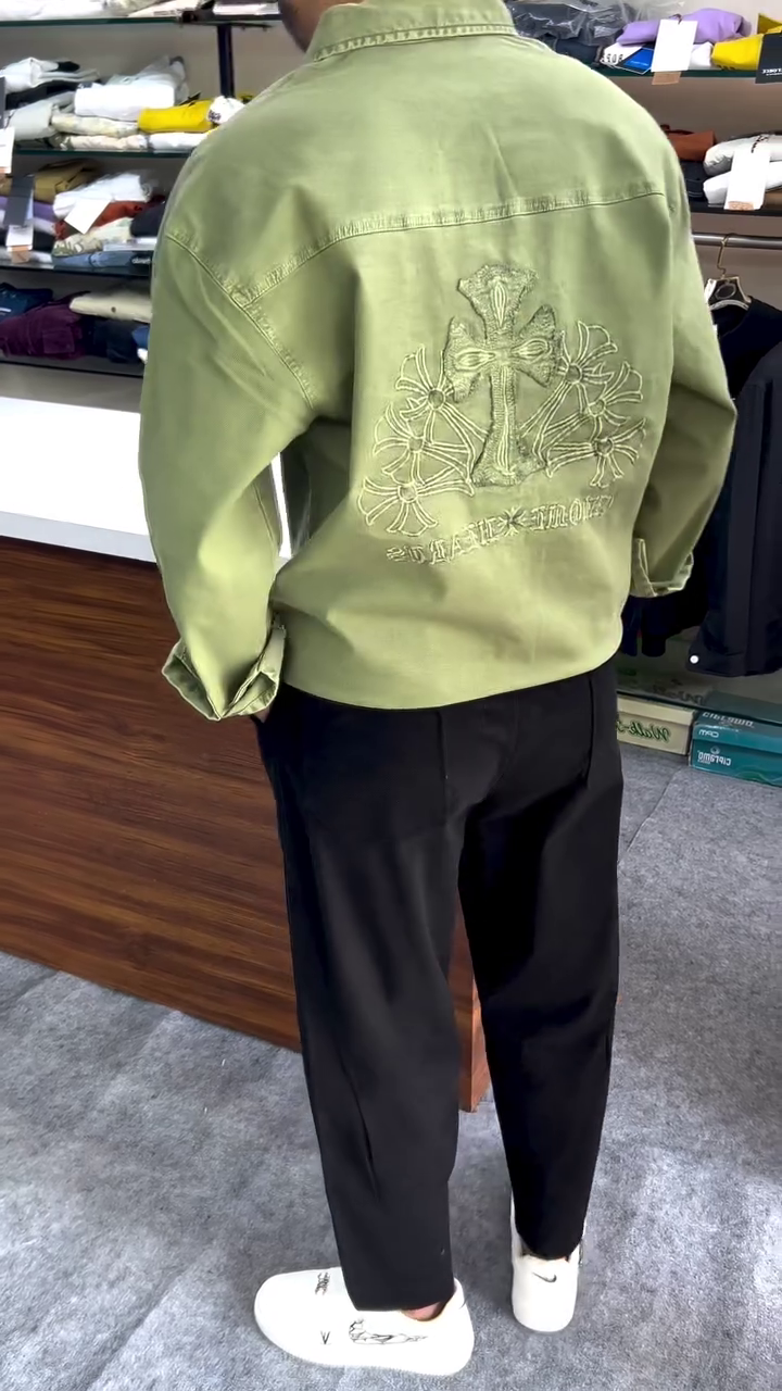 🌿 Urban Heritage Embroidered Casual Shirt for Men