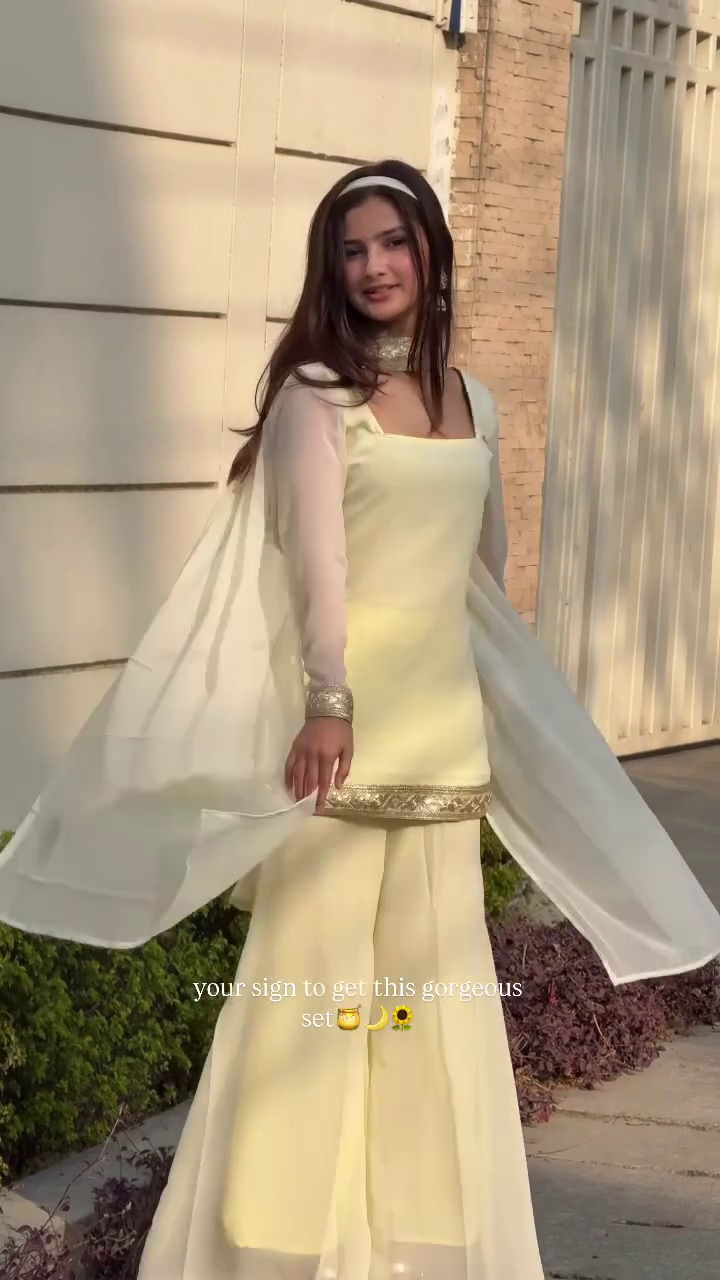 🌼 Ivory Glow Elegance – Premium Ready-to-Wear Kurta Palazzo Set with Dupatta 🌼