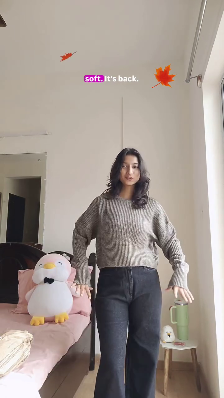 🍁 Autumn Bliss Soft-Knit Cropped Sweater 🍁