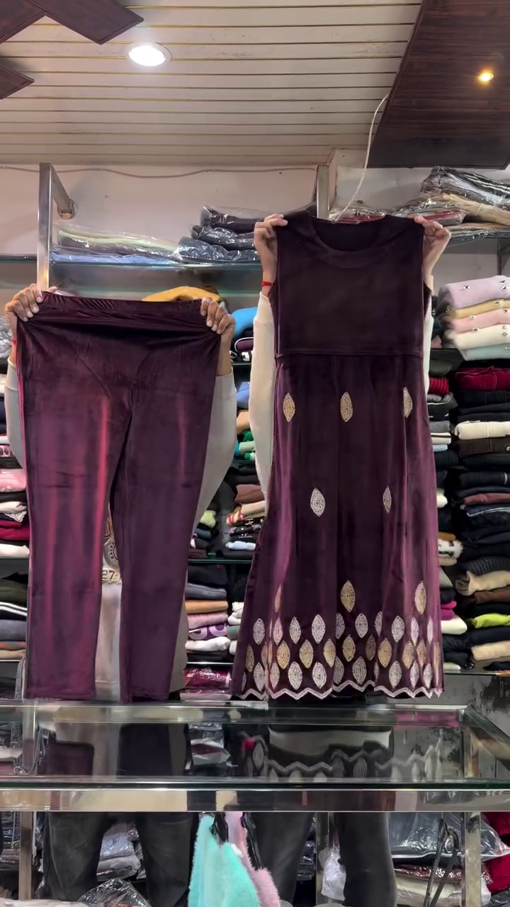 Royal Wine Elegance Kurti–Pant Co-Ord Set | Festive Grace with Modern Comfort