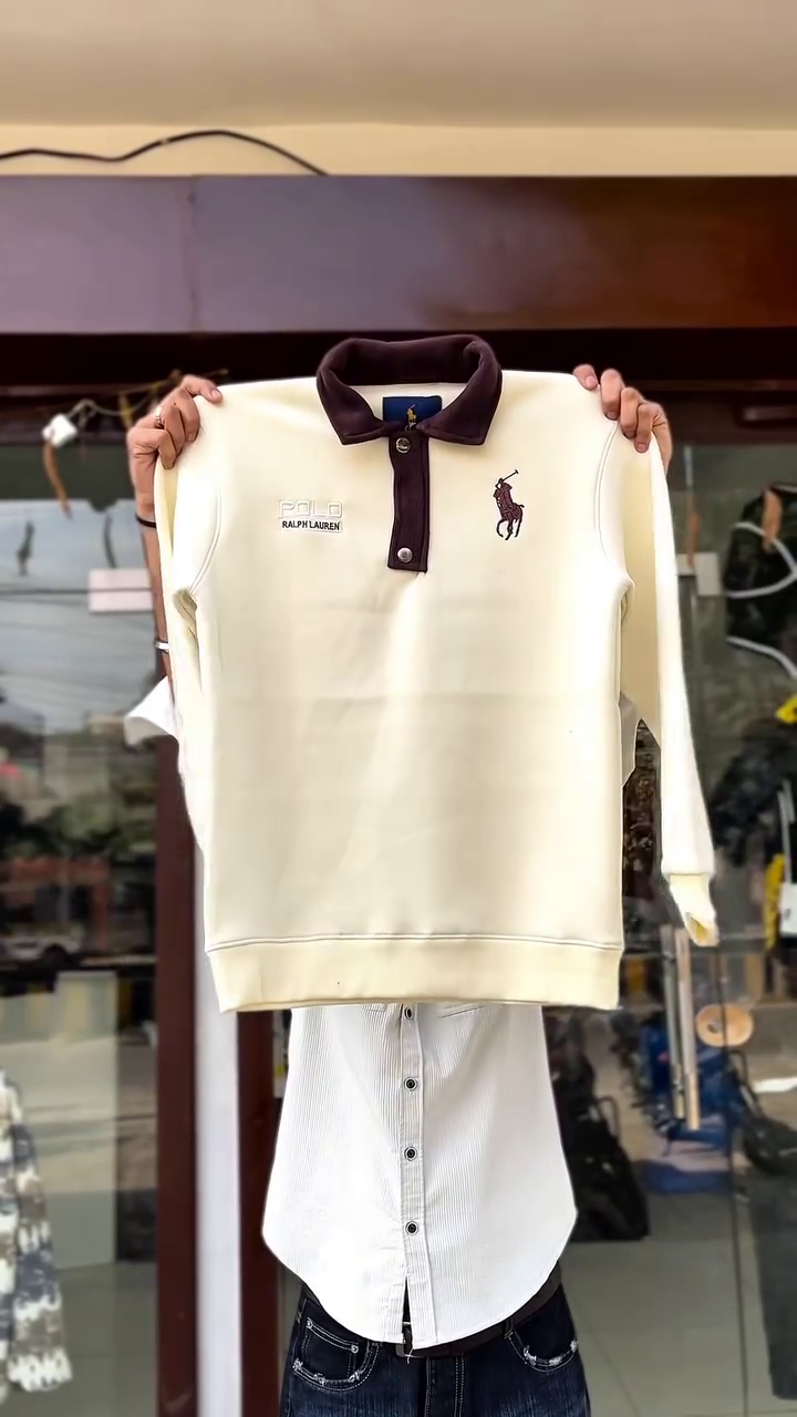 Classic Polo Collar Sweatshirt – Premium Comfort with Iconic Style