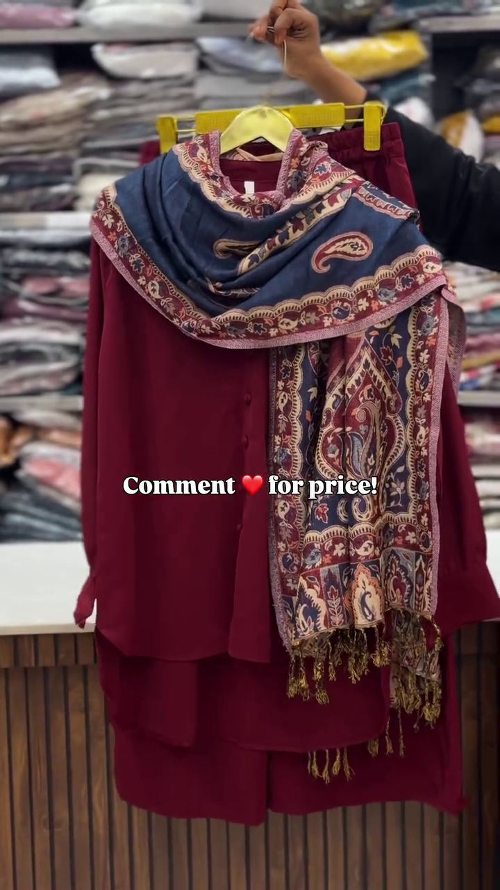 Kurta Set with Printed Shawl | Timeless Winter Ethnic Wear