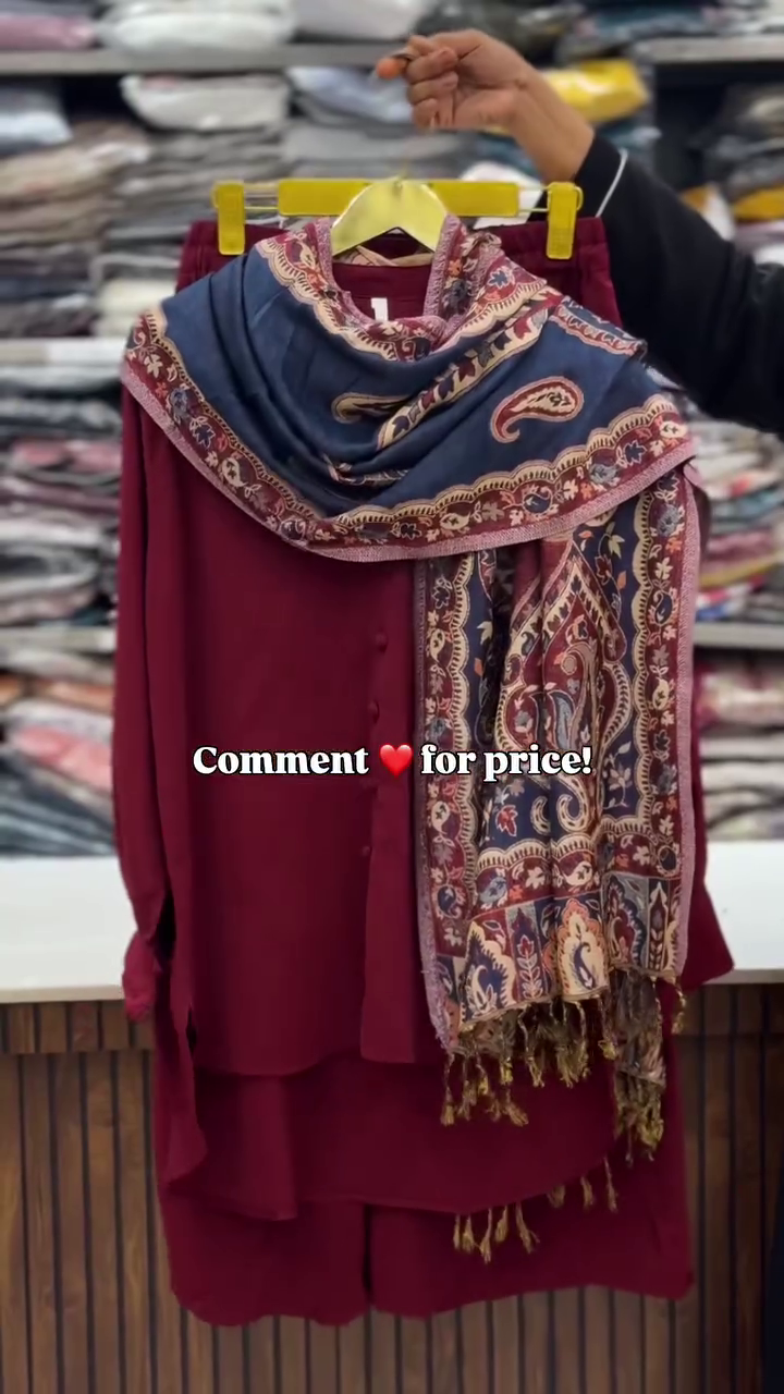 Kurta Set with Printed Shawl | Timeless Winter Ethnic Wear