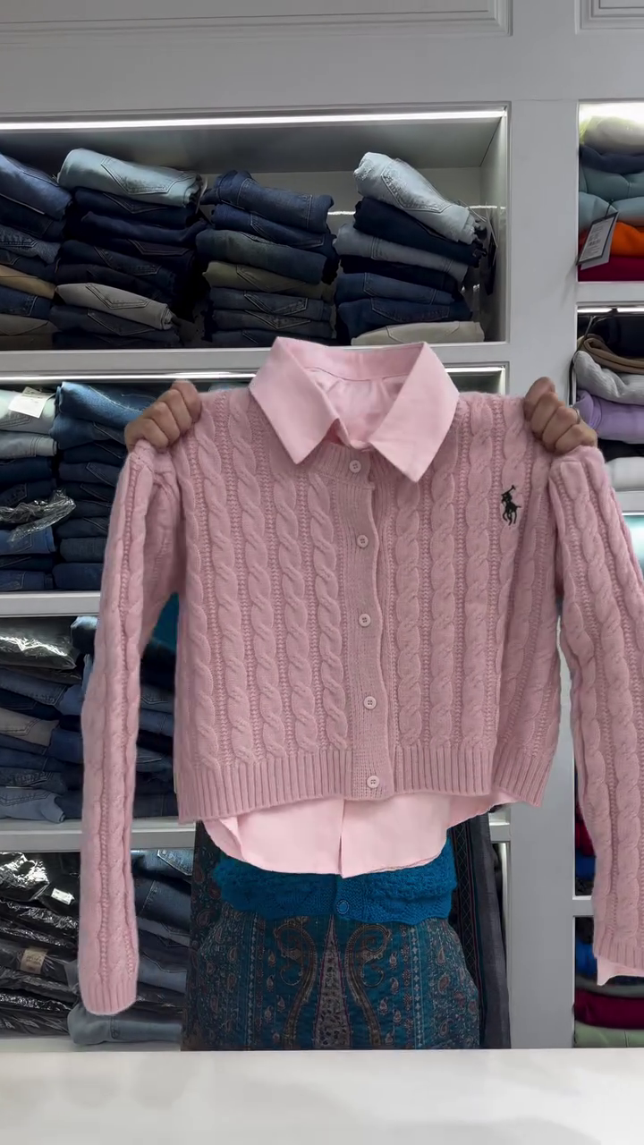 Classic Charm Layered Cable-Knit Crop Cardigan – Smart Chic Edition