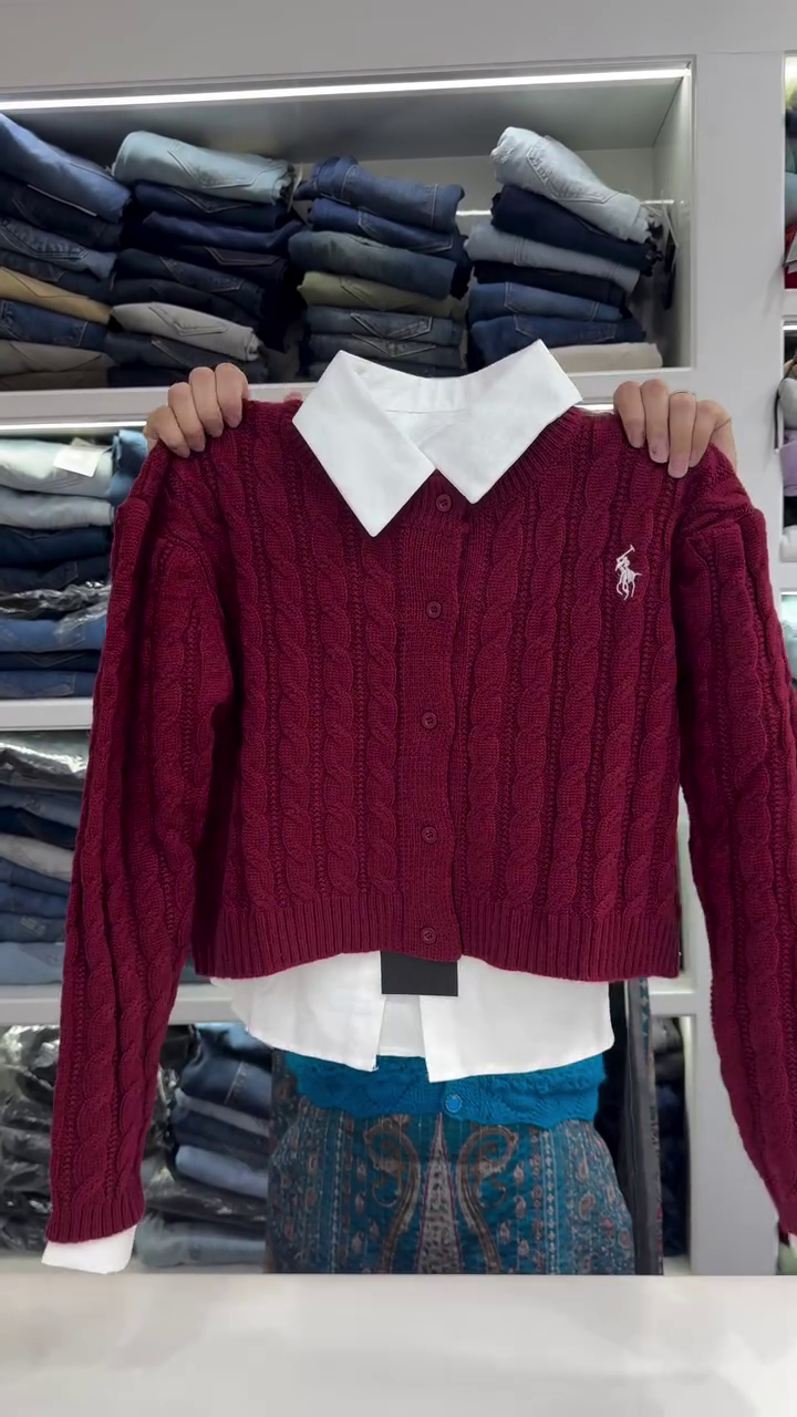 Classic Charm Layered Cable-Knit Crop Cardigan – Smart Chic Edition