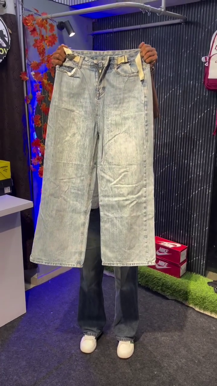 Wide-Leg Premium Denim Pants for Men