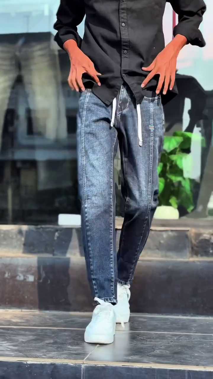 Drawstring Slim Denim Jeans for Men