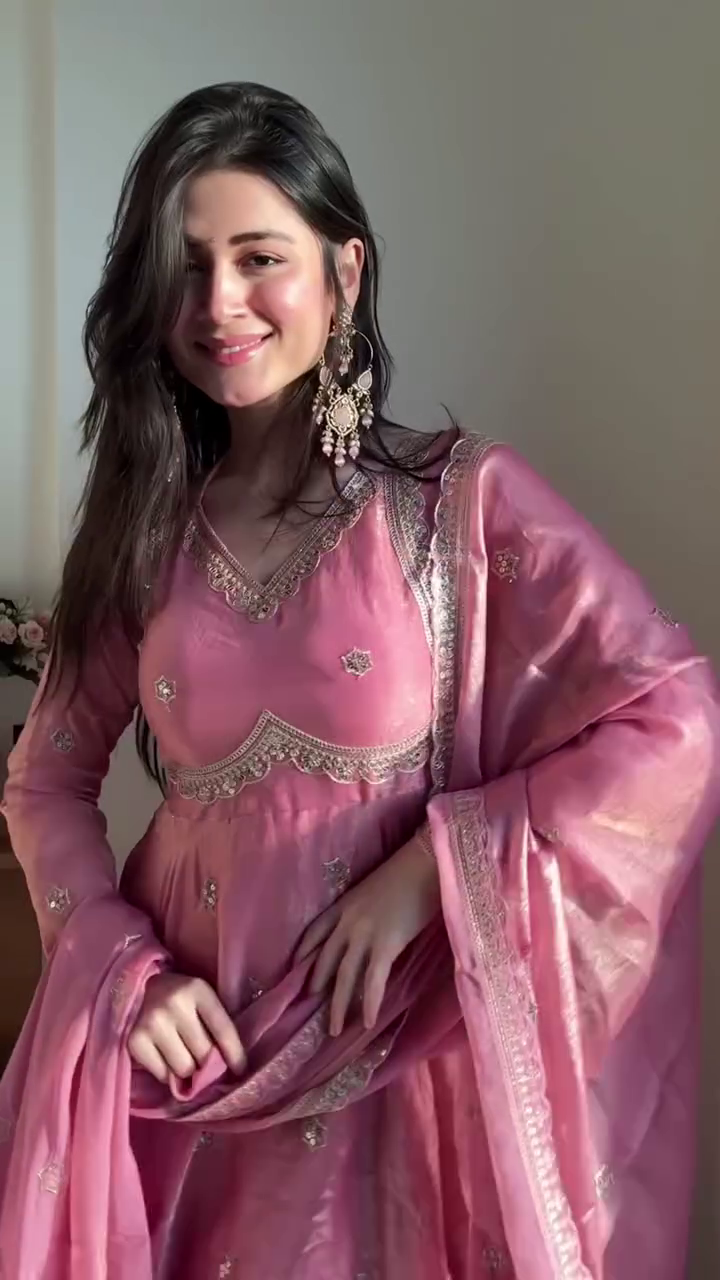 Rosé Noor Embroidered Anarkali Suit Set with Dupatta