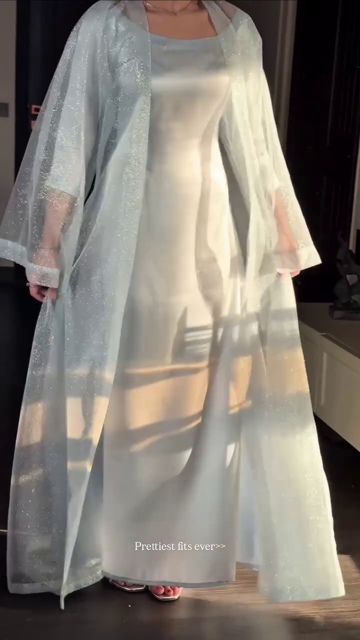 Celeste Glow Sheer Shimmer Overlay Dress Set