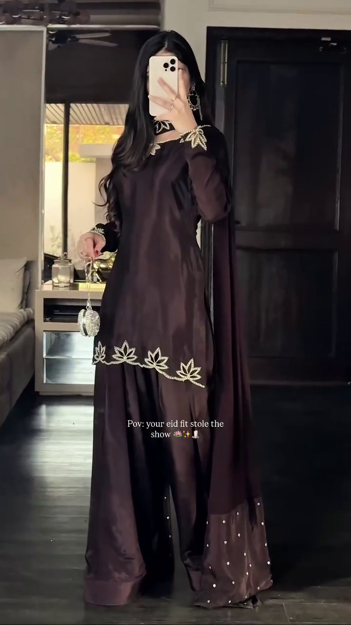 Midnight Lotus Luxe Embellished Kurta Set