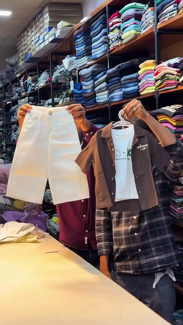 Mini Trendsetter Denim Shorts & Smart Vest Set for Kids