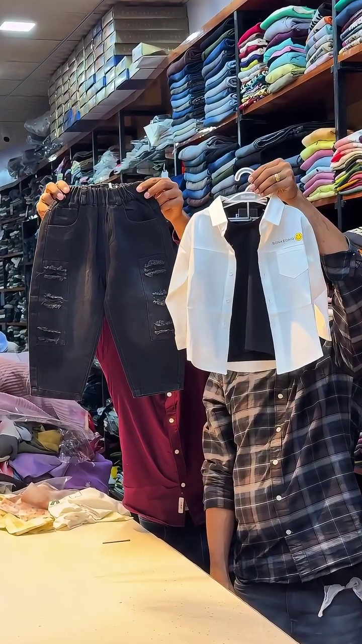 Mini Trendsetter Denim Shorts & Smart Vest Set for Kids