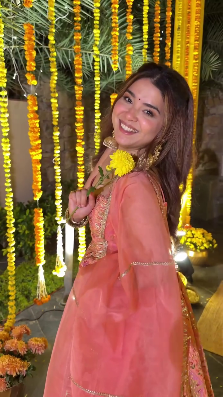 Peach Embroidered Lehenga