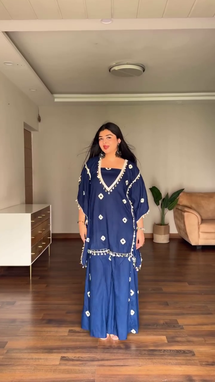 Royal Blue Boho Co-Ord Set with Tassel Detailing