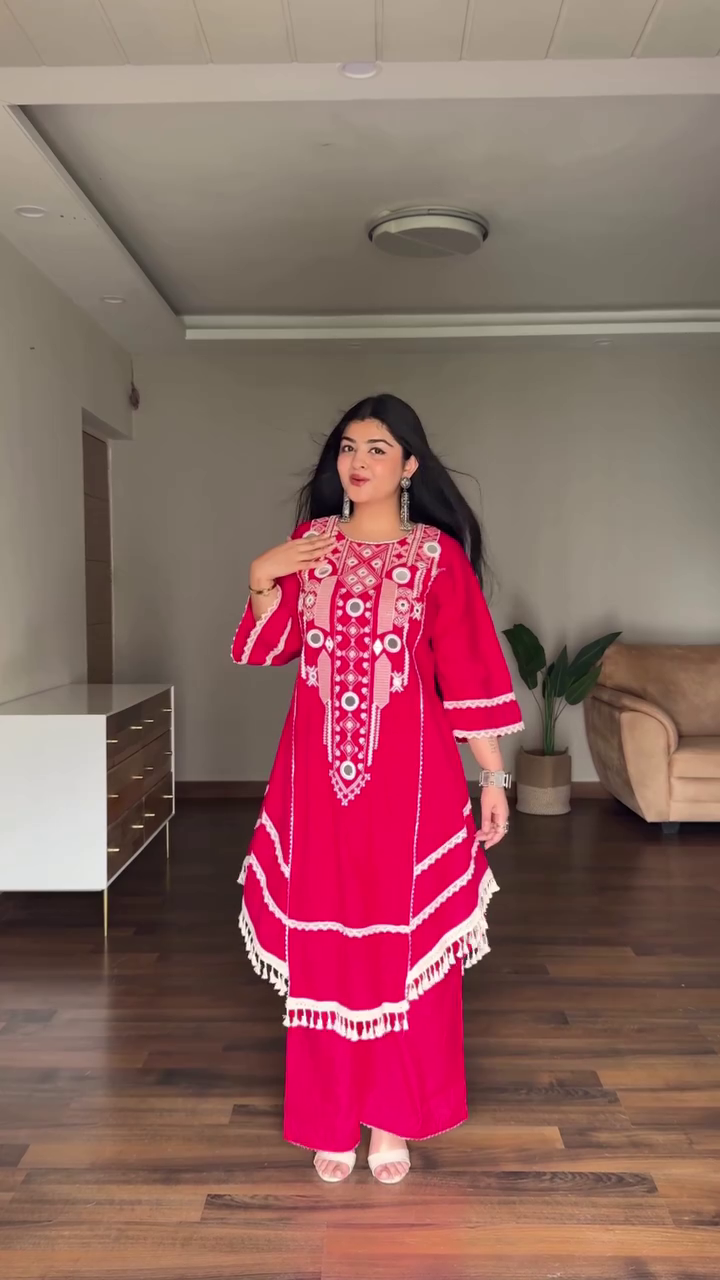 Royal Blue Boho Co-Ord Set with Tassel Detailing