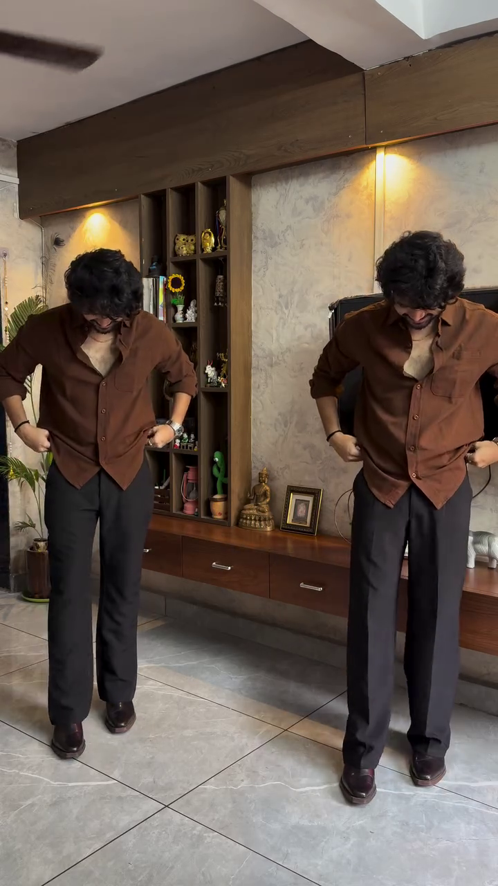 Classic Chestnut Brown Tailored Shirt – Smart Casual Essential