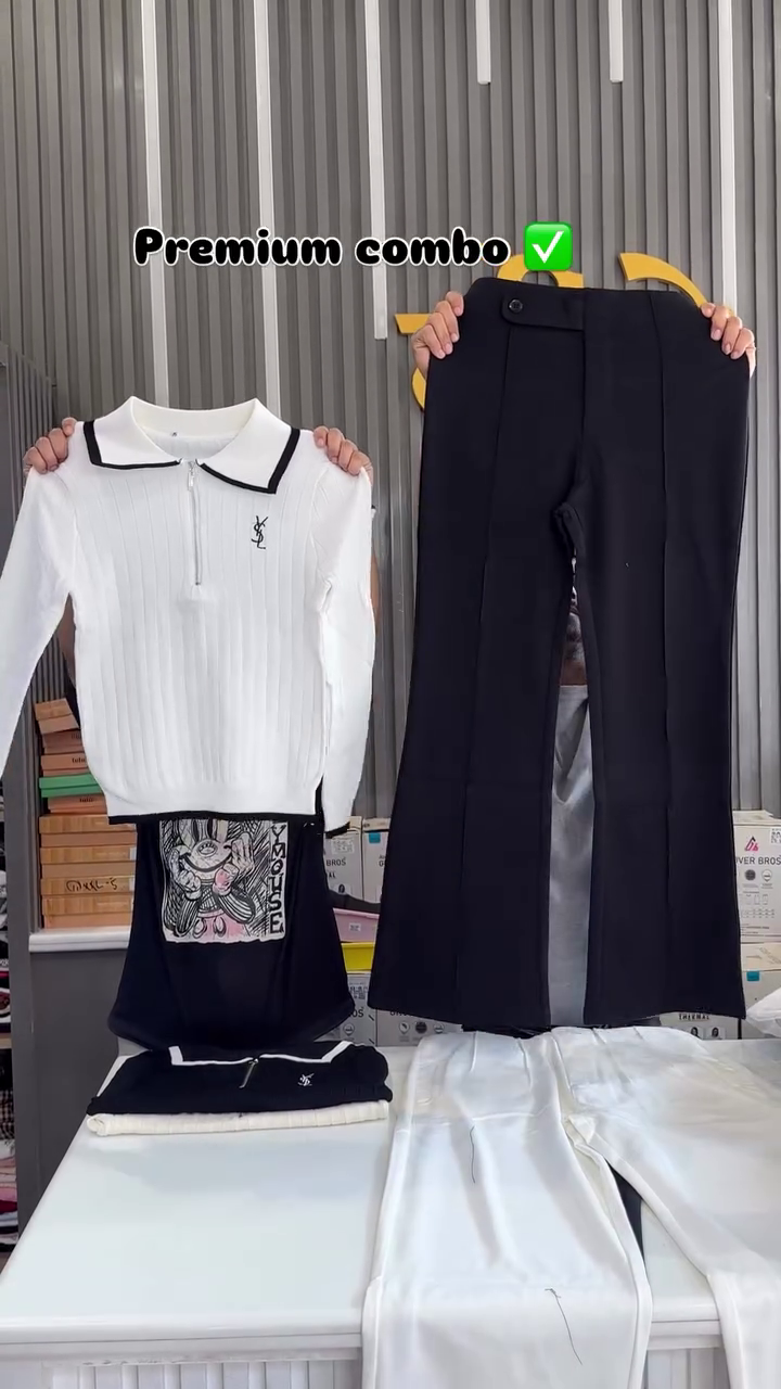 Premium Chic Knit & Tailored Trouser Combo