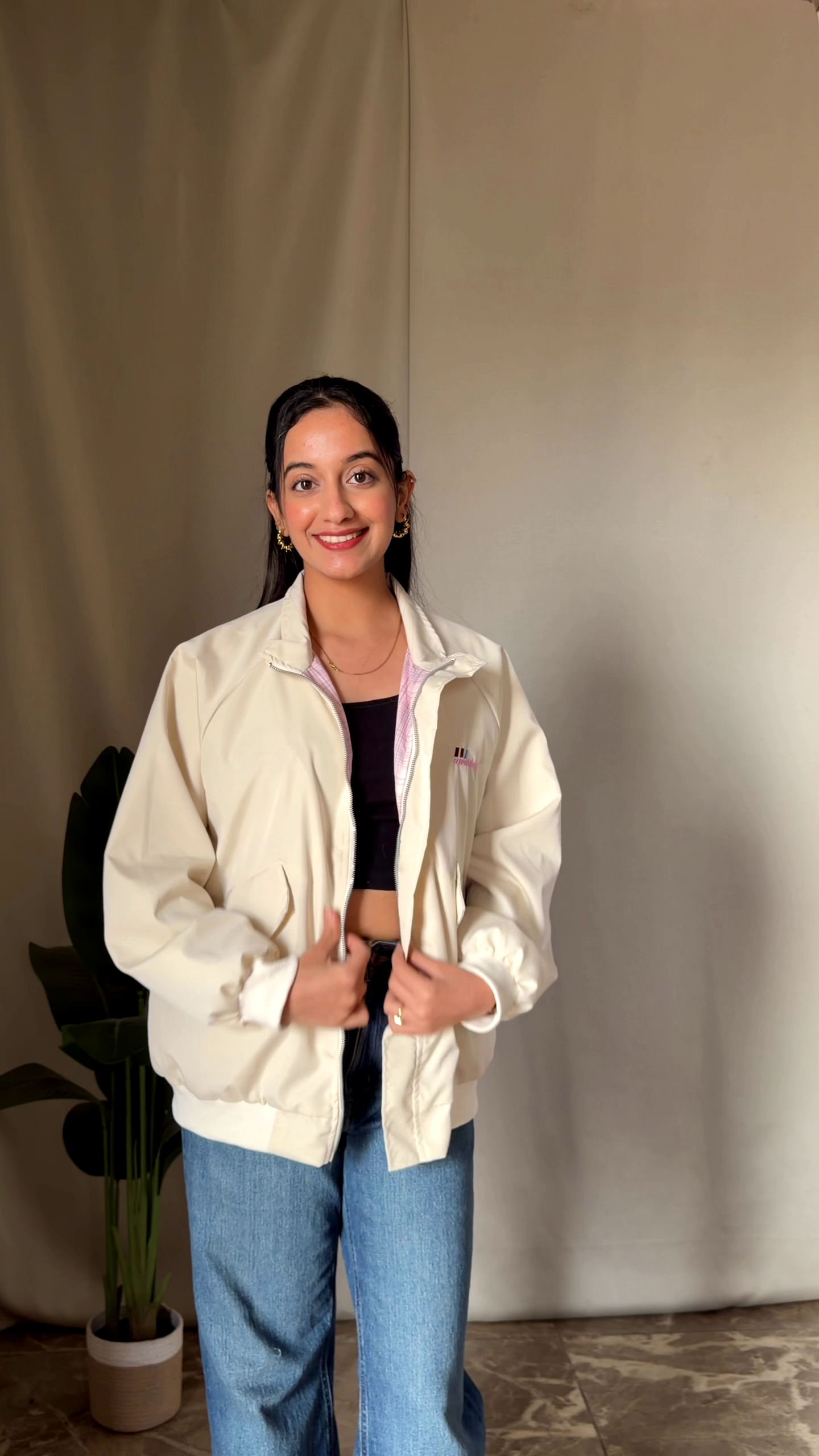 Reversible Contrast Windbreaker Jacket