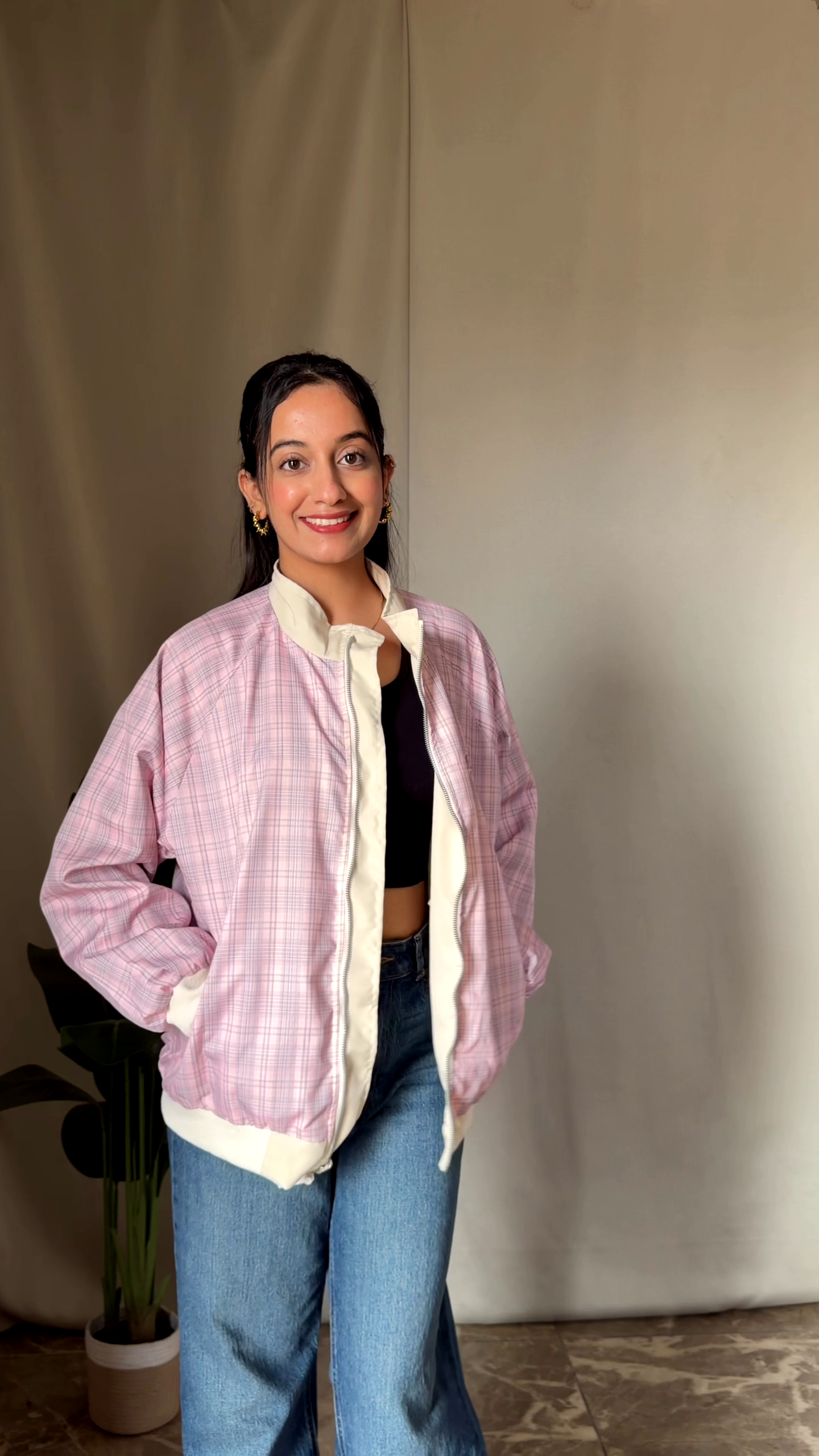 Reversible Contrast Windbreaker Jacket