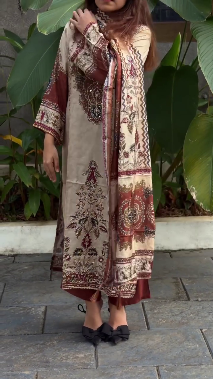 Elegant Printed Ethnic Suit with Dupatta