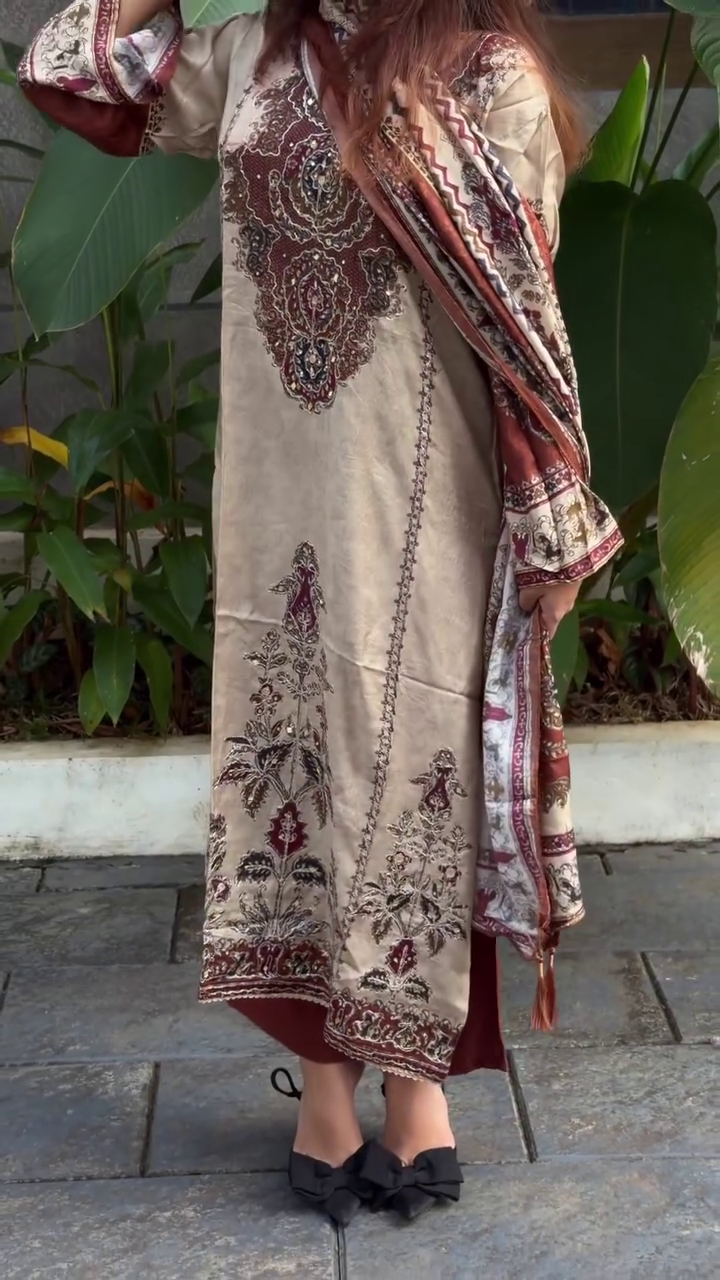 Elegant Printed Ethnic Suit with Dupatta