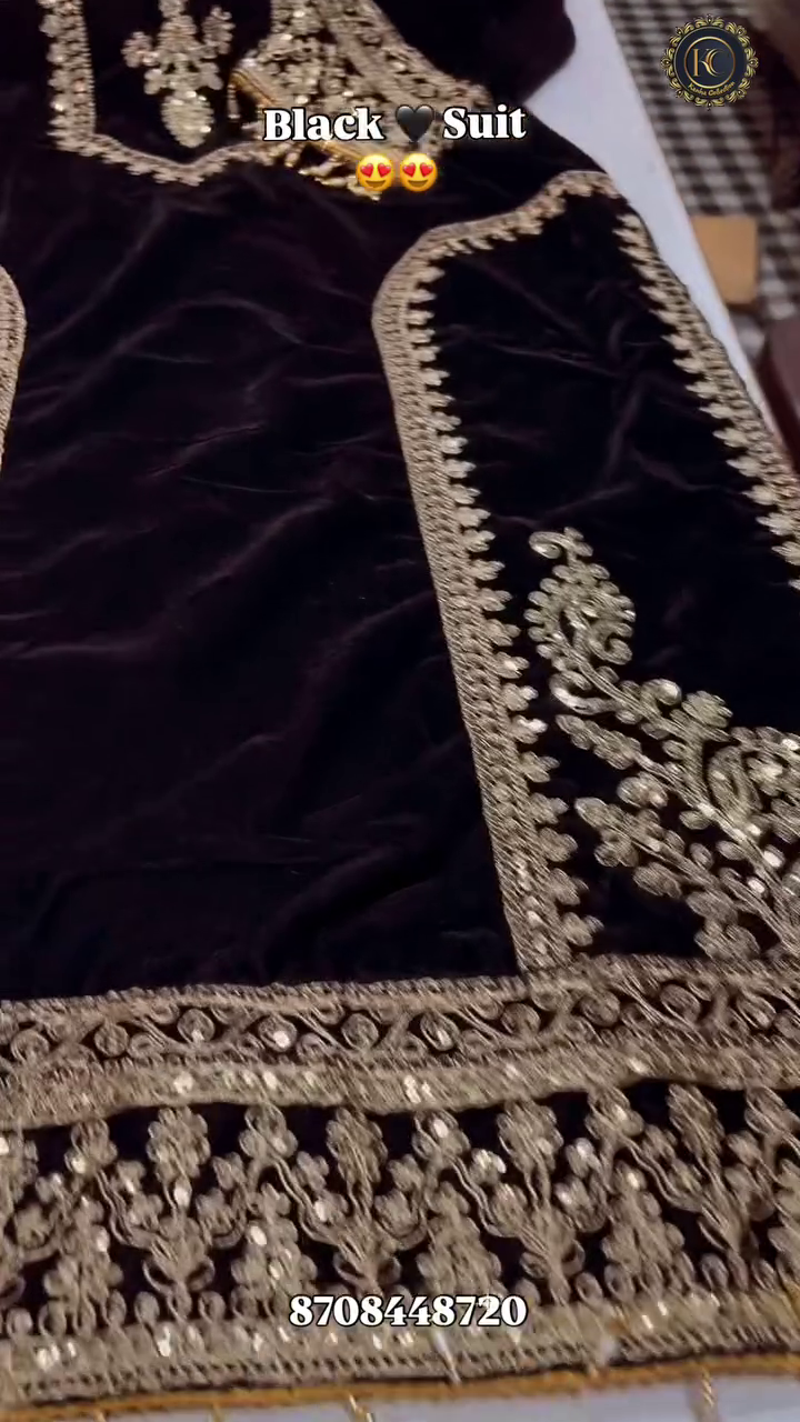 Royal Black Velvet Embroidered Suit