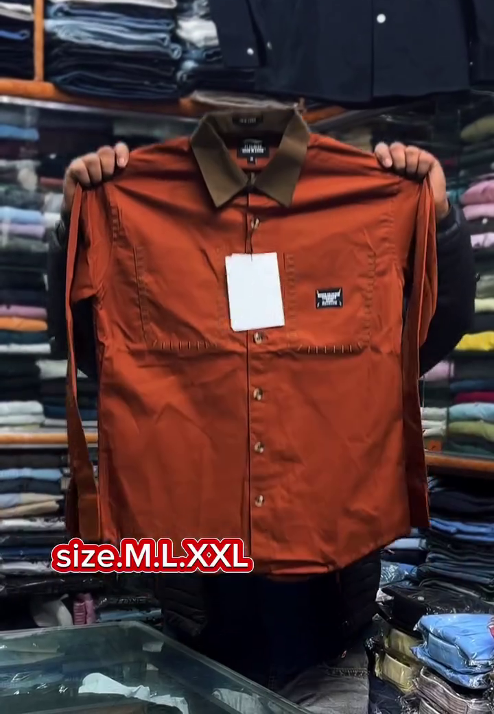 White & Brown Contrast Shirt