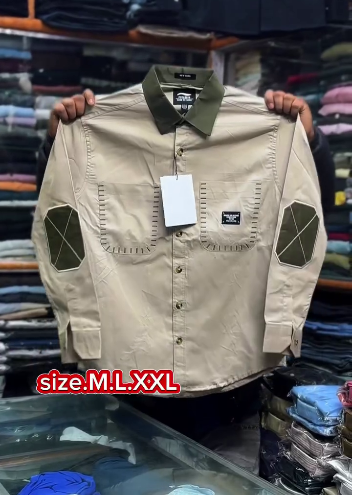 White & Brown Contrast Shirt