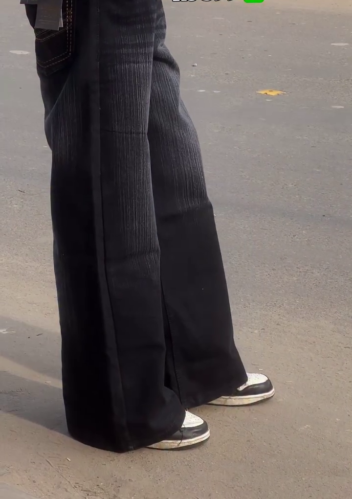 Premium Black Wide-Leg Formal Trousers with Modern Minimalist Fit