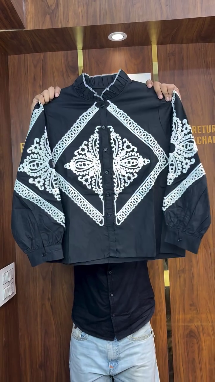 Elegant Pink Embroidered Shirt