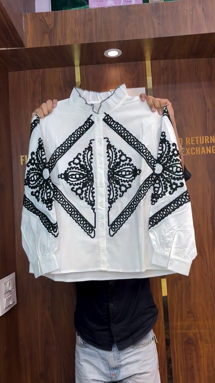 Elegant Pink Embroidered Shirt