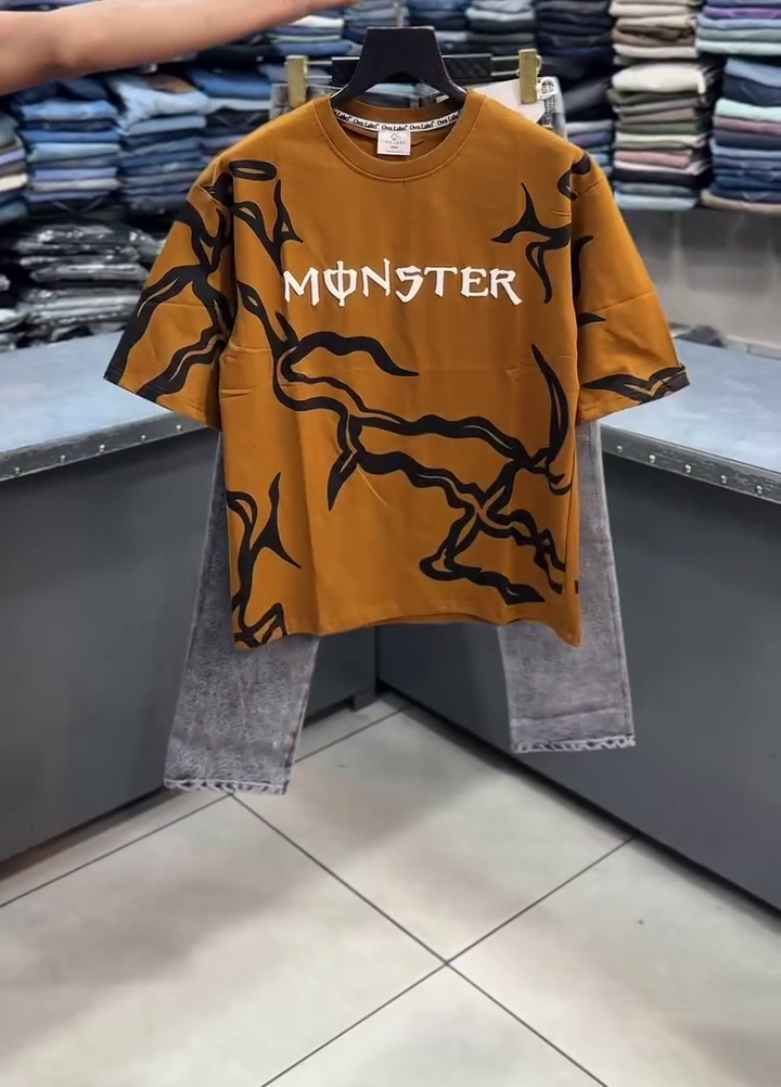 Brown Monster Graphic T-Shirt