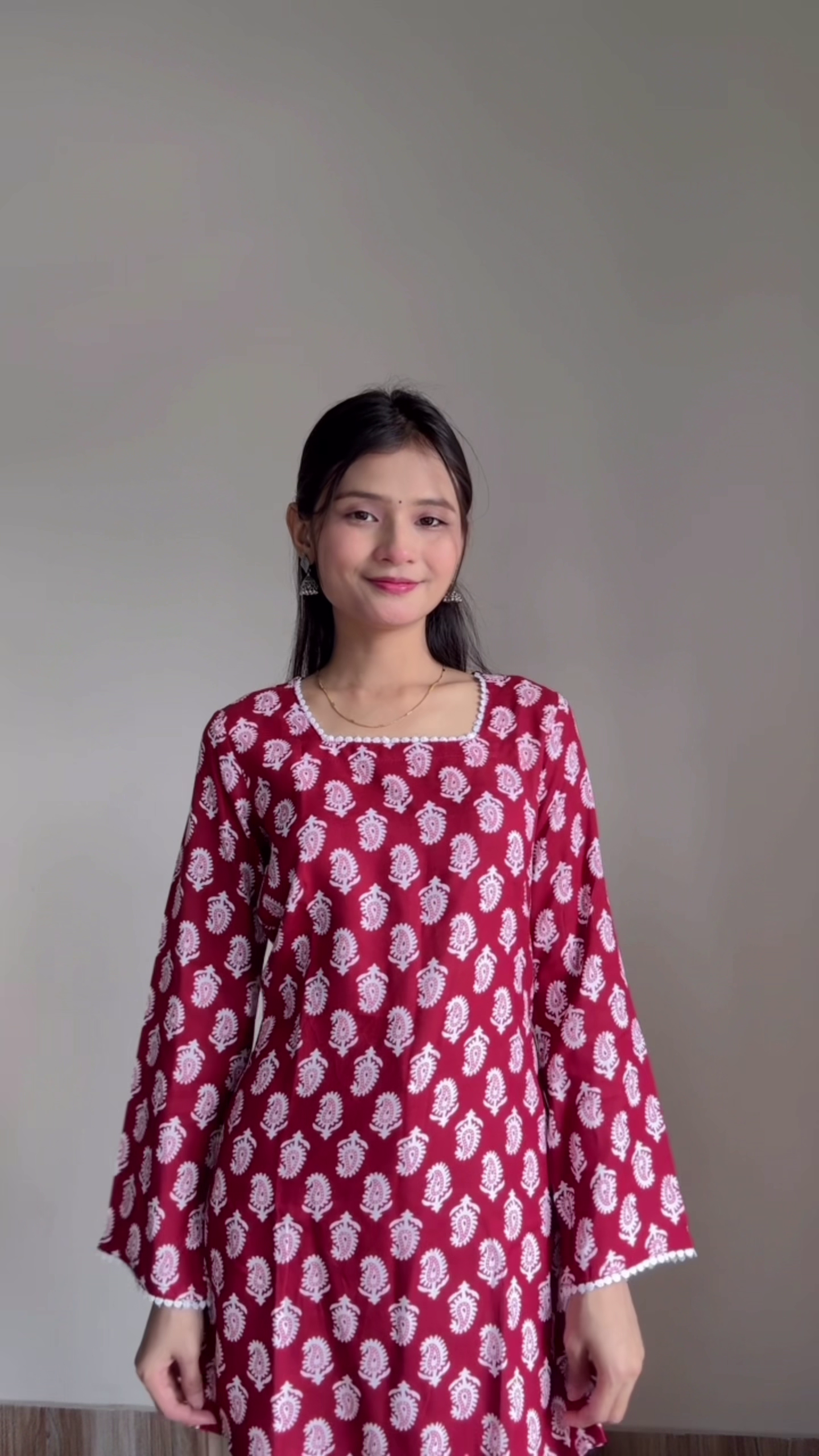 Graceful Pink Korean Baggy Kurti for Elegant Festive Style