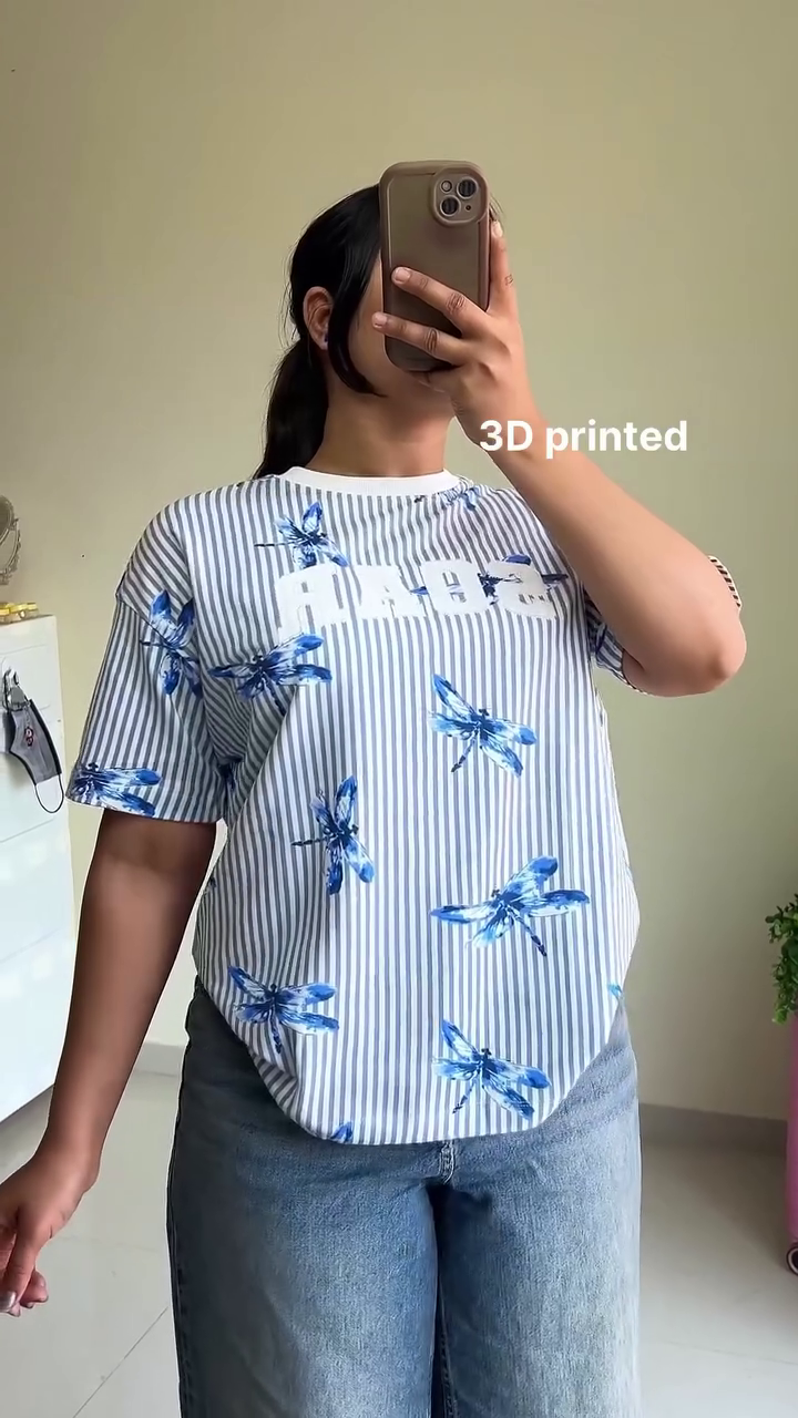 Trendy Pink Fever 3D Printed Oversized T-Shirt