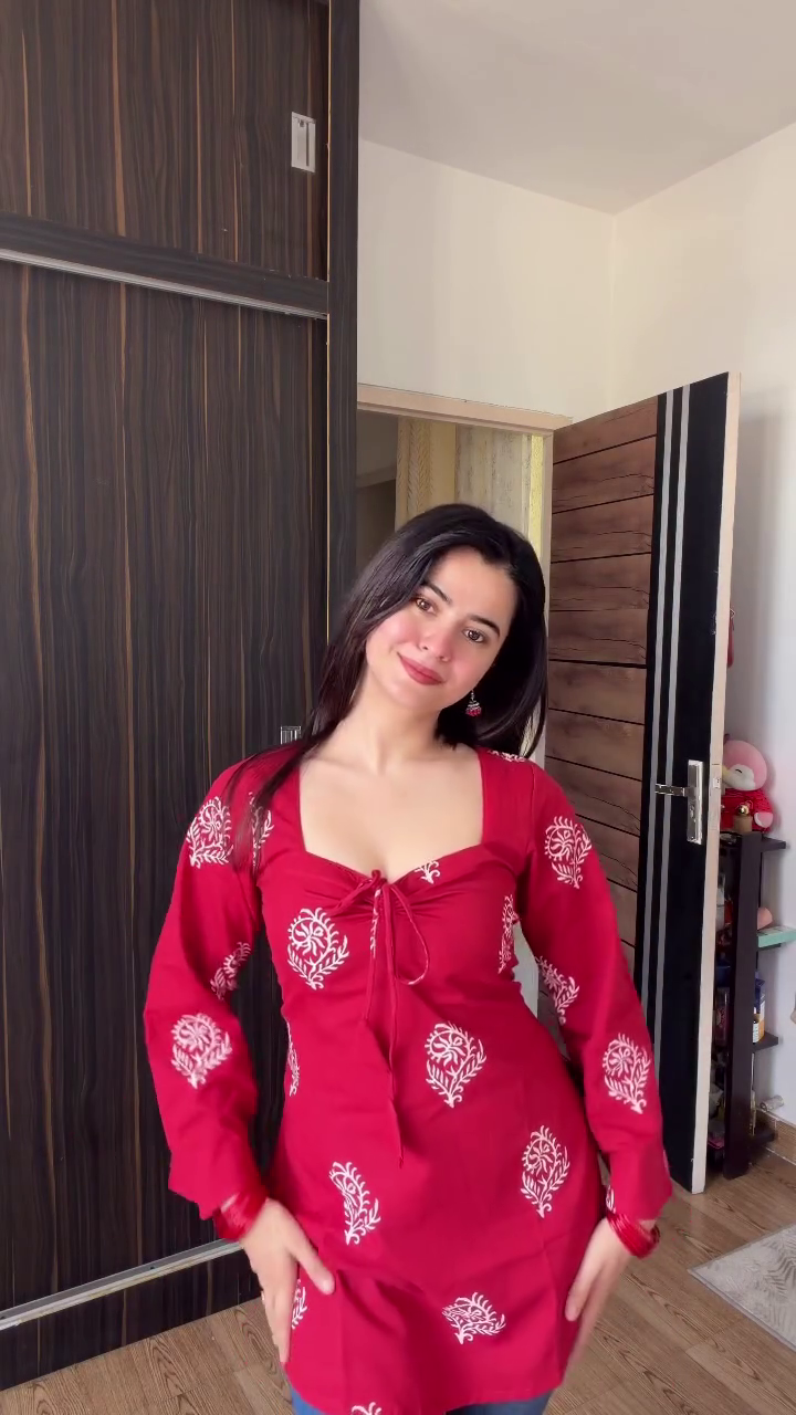 Stylish Red Printed Kurti for Women