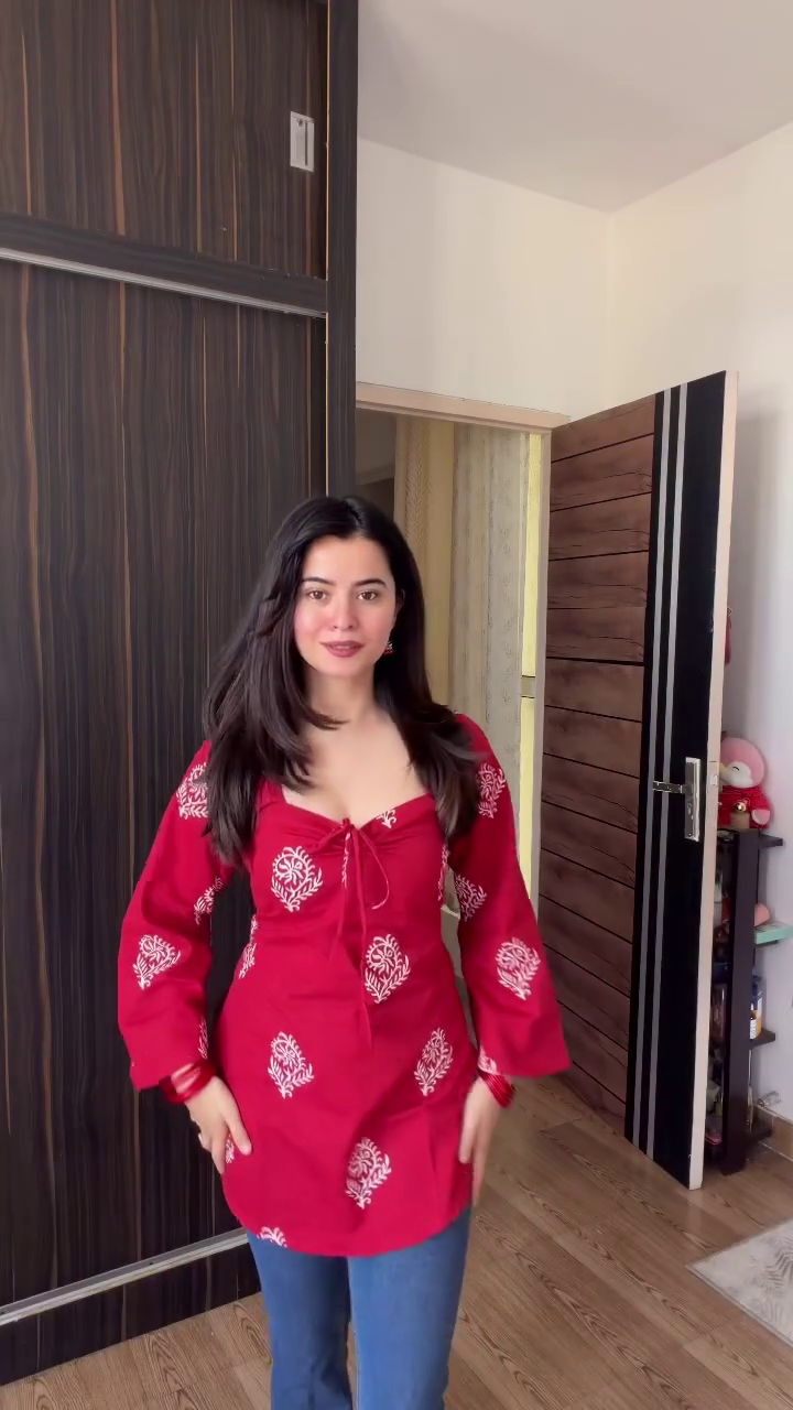Stylish Red Printed Kurti for Women