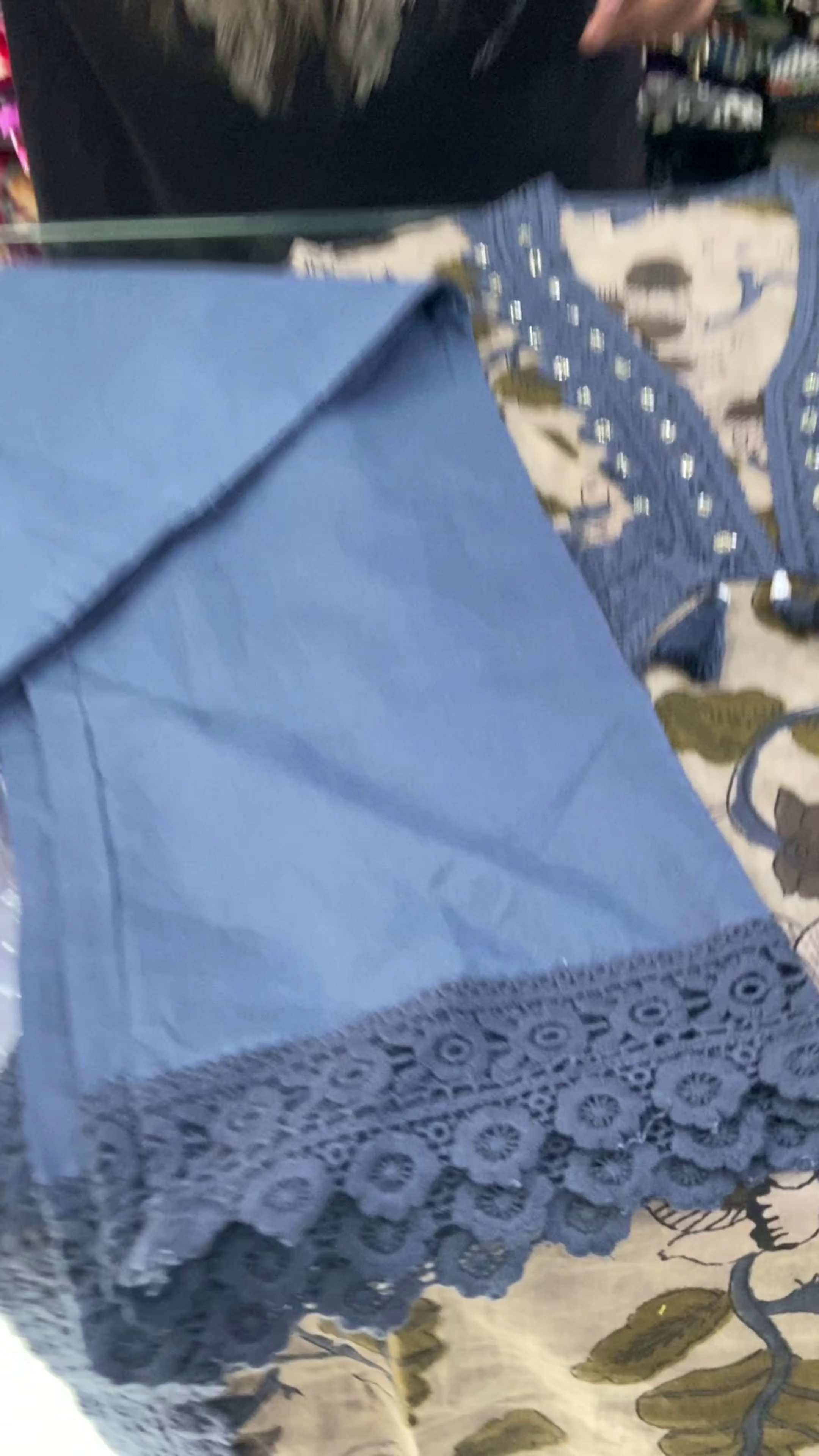 Elegant Floral Printed Kurti with Embroidered Neckline