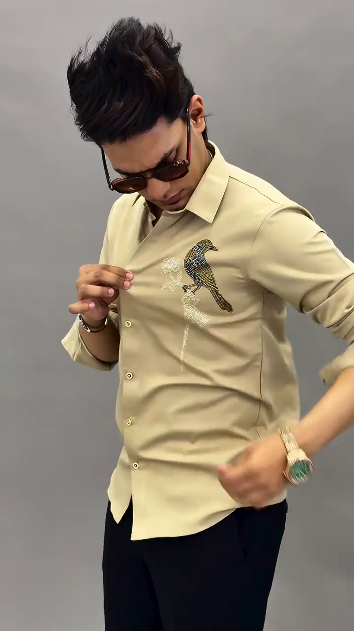 Men’s Beige Designer Shirt