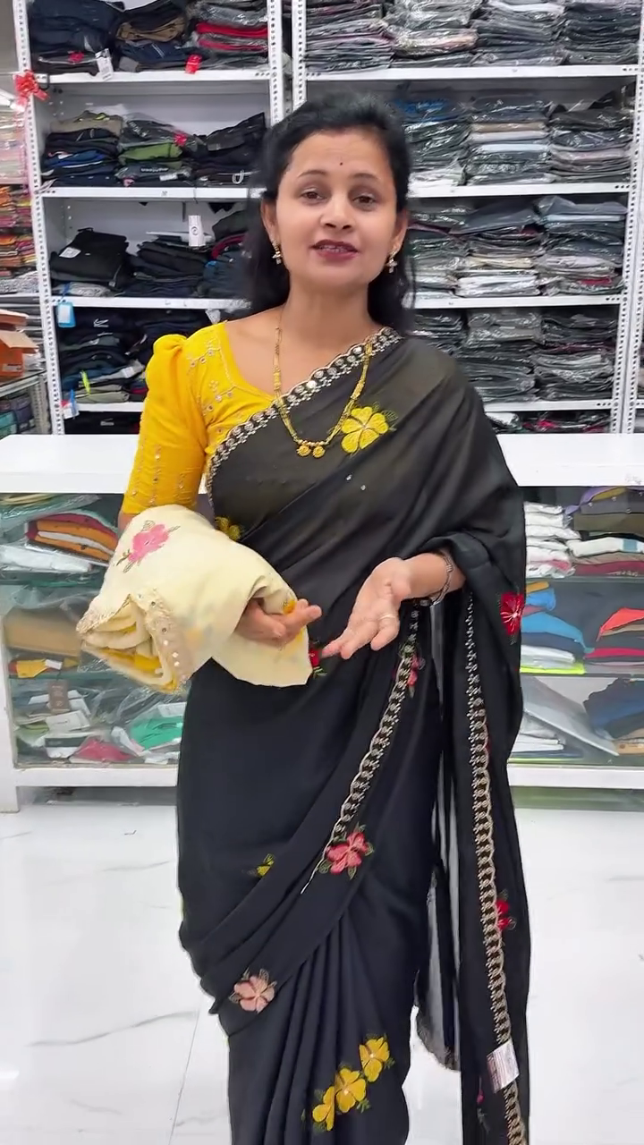 Black Embroidered Saree