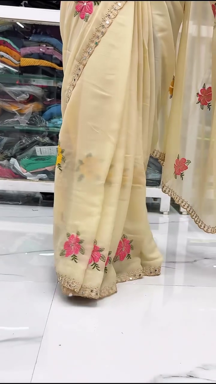 Black Embroidered Saree