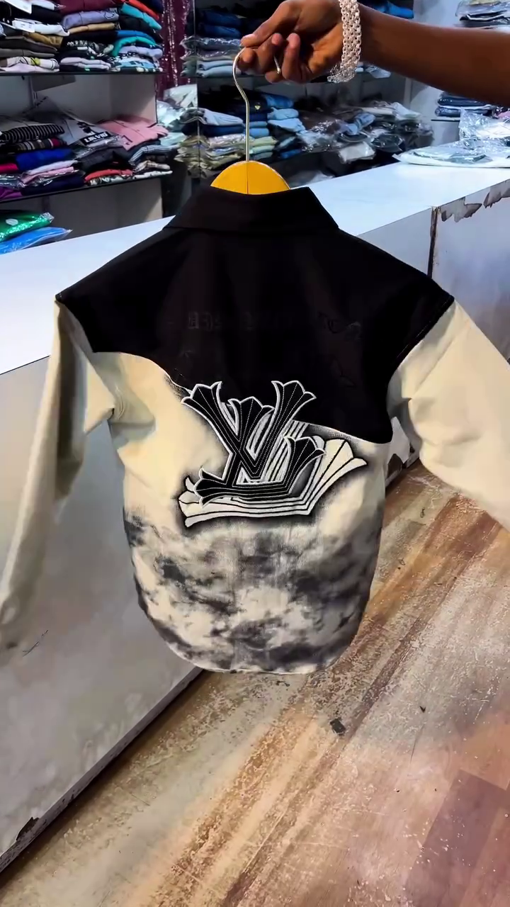 Bold Contrast Designer-Inspired Black & Mustard Statement Shirt for Modern Trendsetters