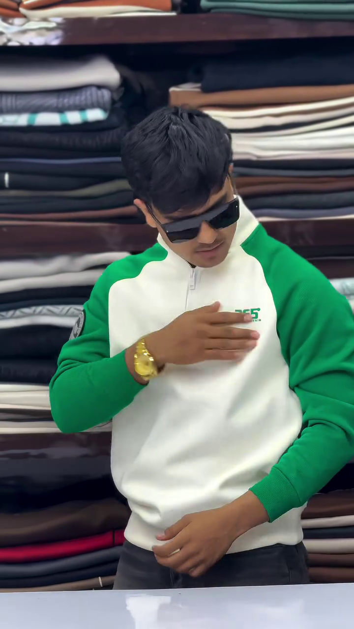 🟢⚪ Elite Sport Half-Zip Colorblock Sweatshirt for Men ⚪🟢