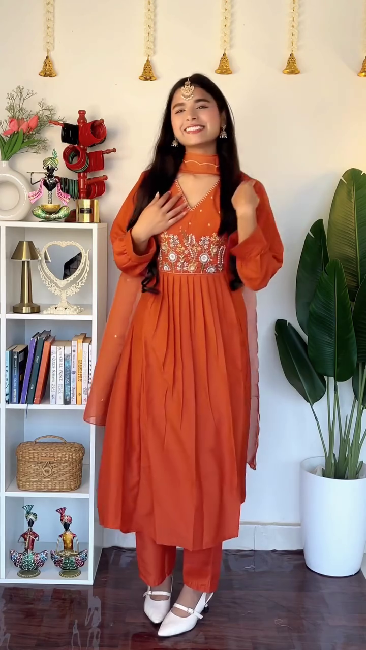 Brown Designer Palazzo Suit