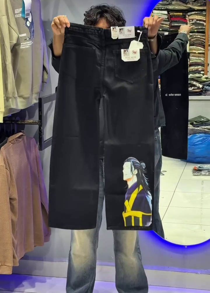 Light Blue Graphic Streetwear Denim