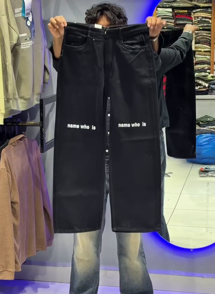 Light Blue Graphic Streetwear Denim