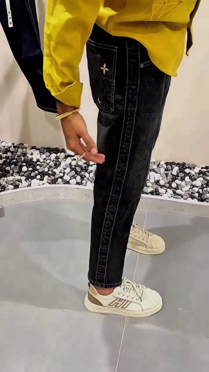 Black Slim Fit Casual Denim